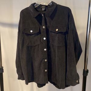 Forever 21 Light-Weight Charcoal Corduroy Button Down